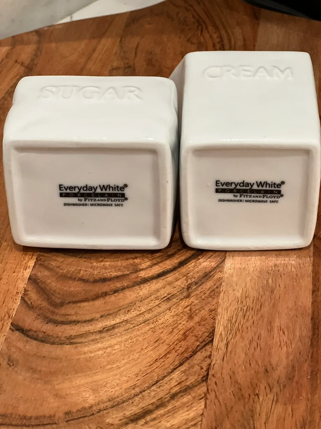 Fitz and Floyd Sugar Bowl and Creamer Everyday White Porcelain image indicator(7)