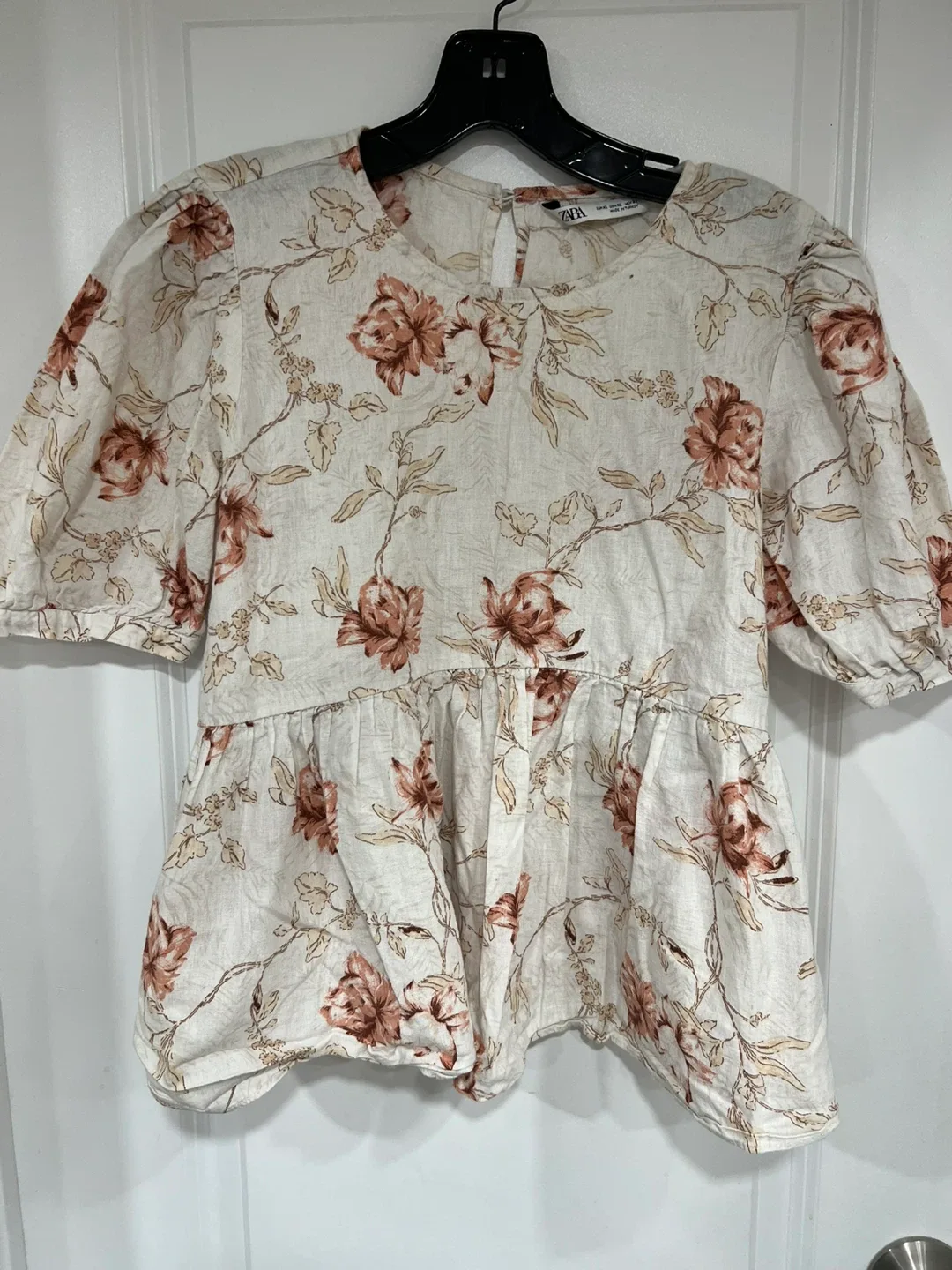 Zara Floral Print Top - Size XL thumbnail