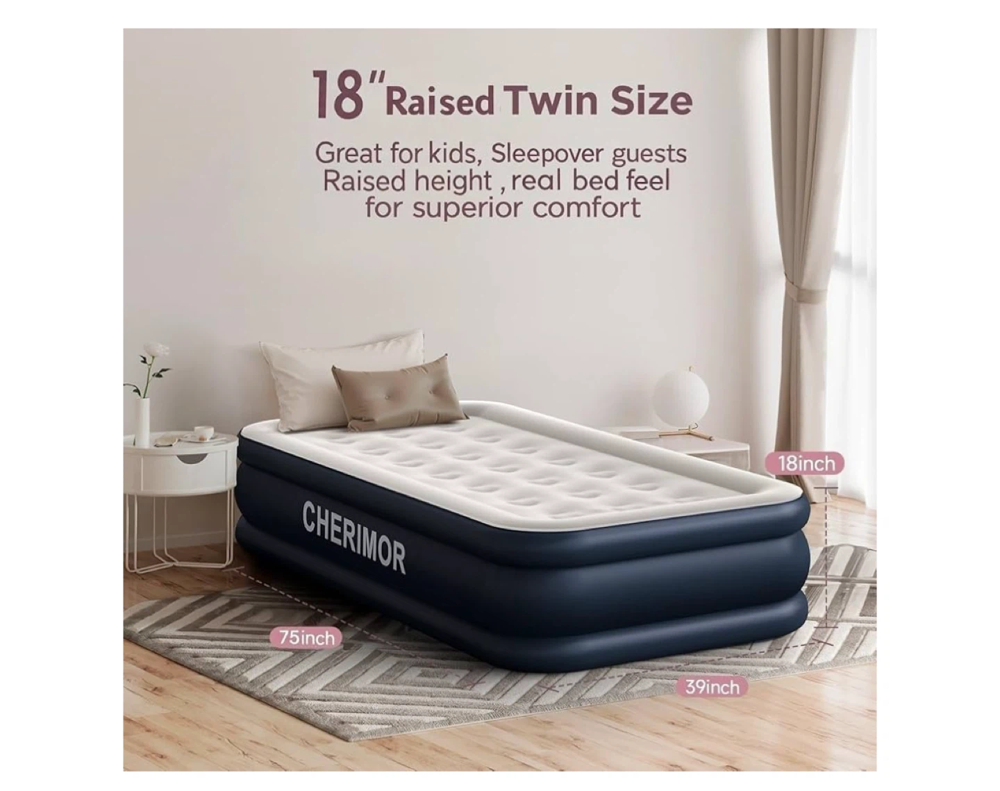 CHERIMOR 18" Raised Twin Size Air Mattress - photo 3