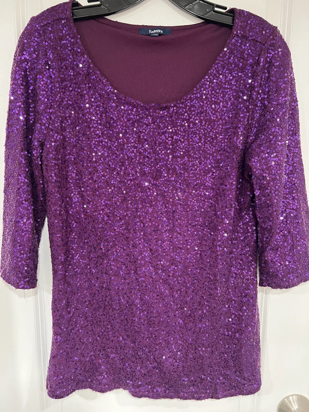 Reitmans Purple Sequin Top - Size M thumbnail