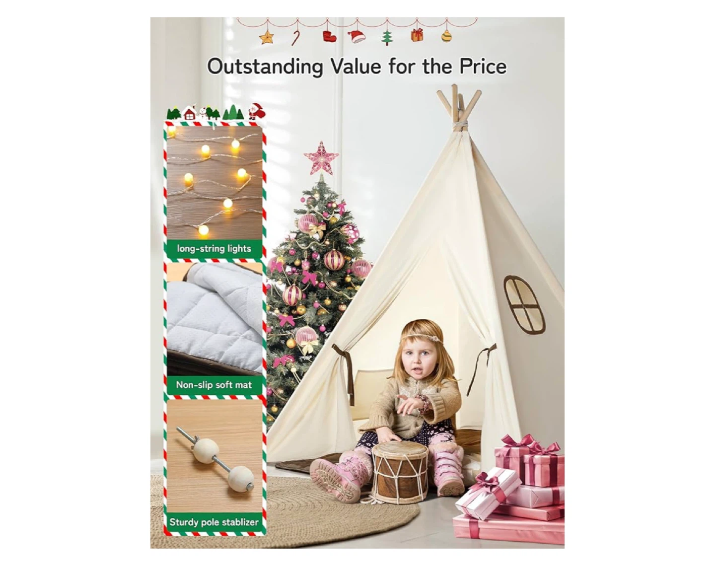 Kids Canvas Play Tent - Easy to Fold - photo 2
