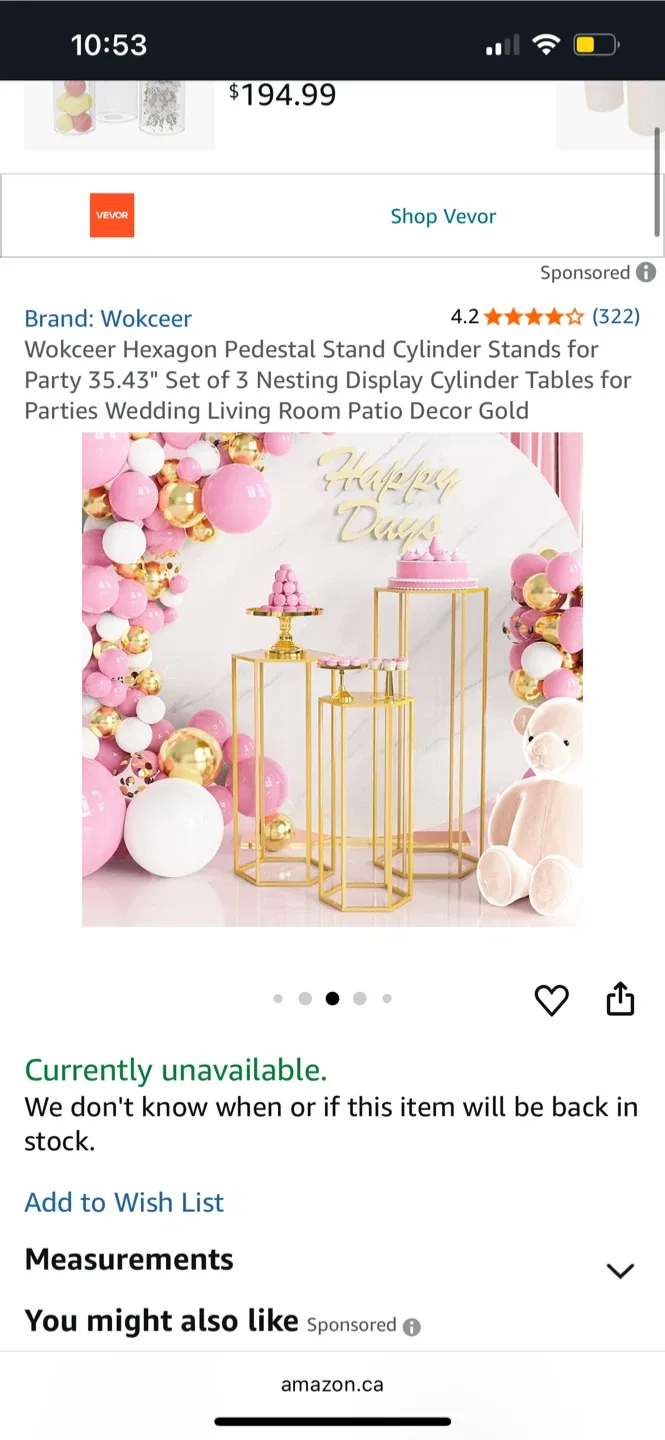 Wokceer Hexagon Pedestal Stand Cylinder Tables - Set of 3 image indicator(3)