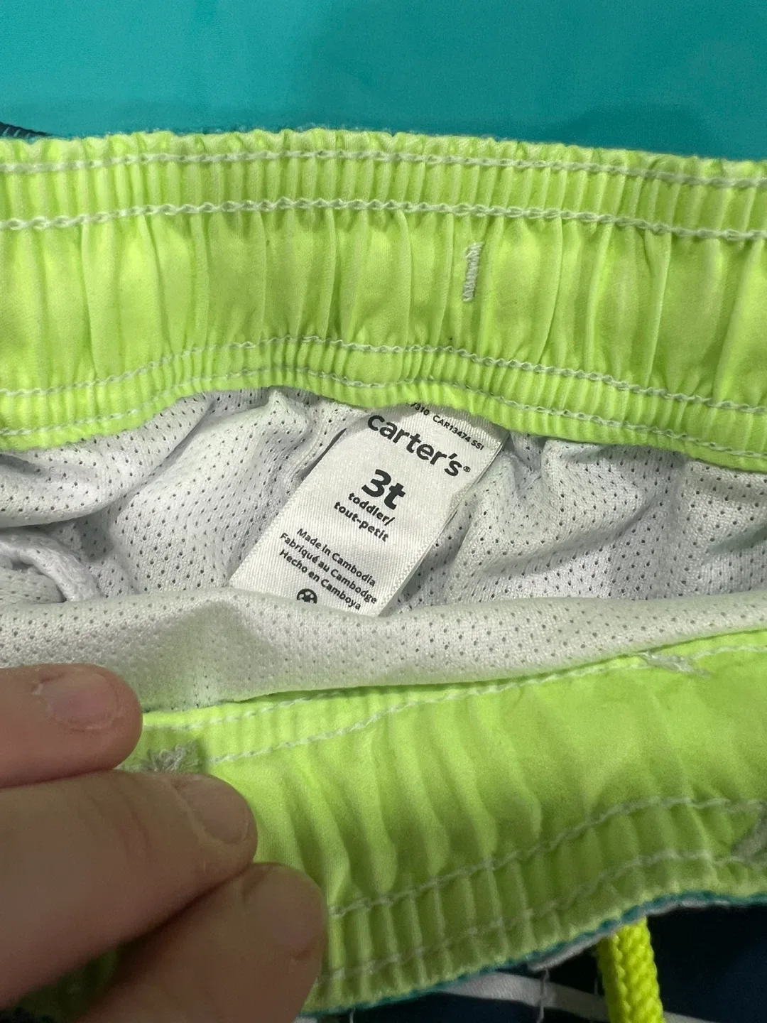 Carter's 3T Swim Set - Turquoise & Striped image indicator(2)