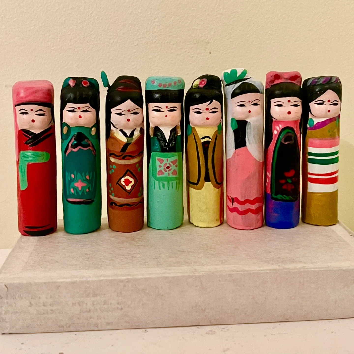 Vintage Hindu Ceramic Peg Dolls image indicator(2)