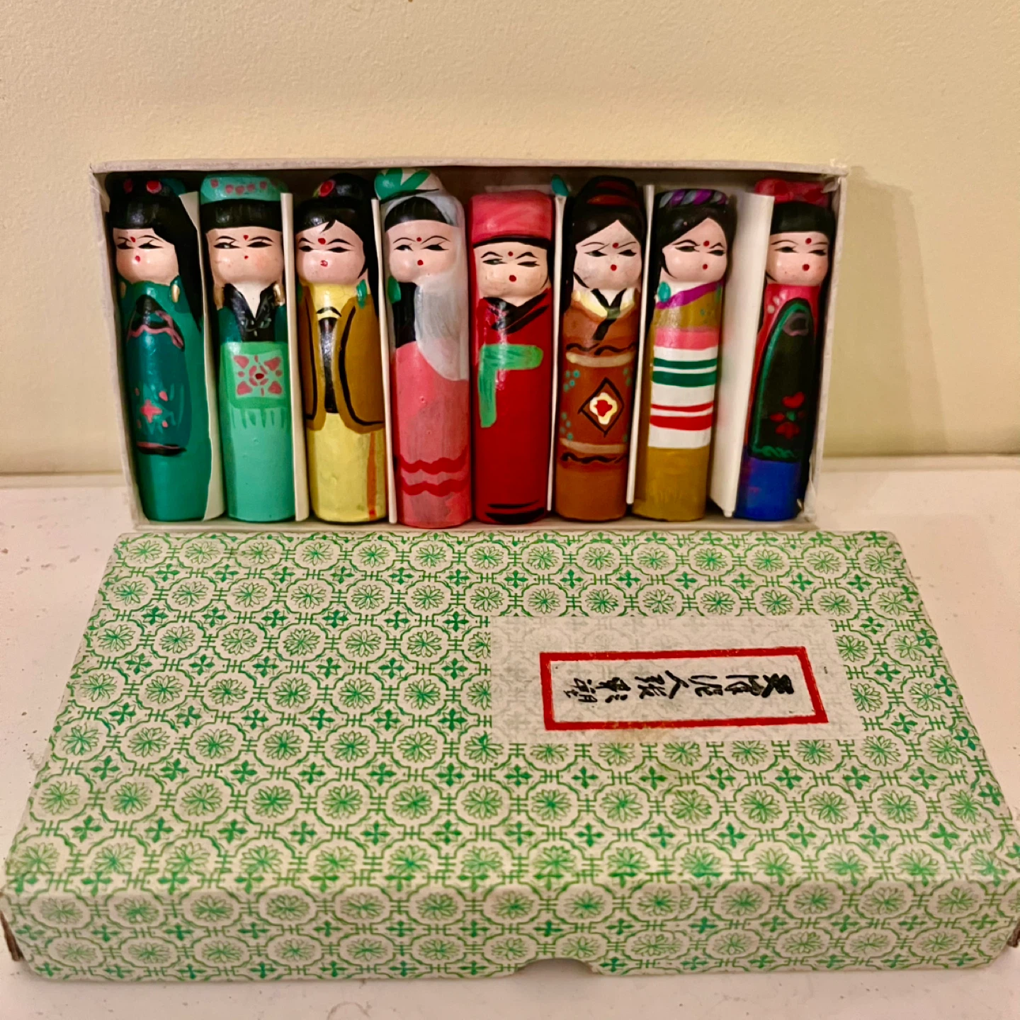 Vintage Hindu Ceramic Peg Dolls