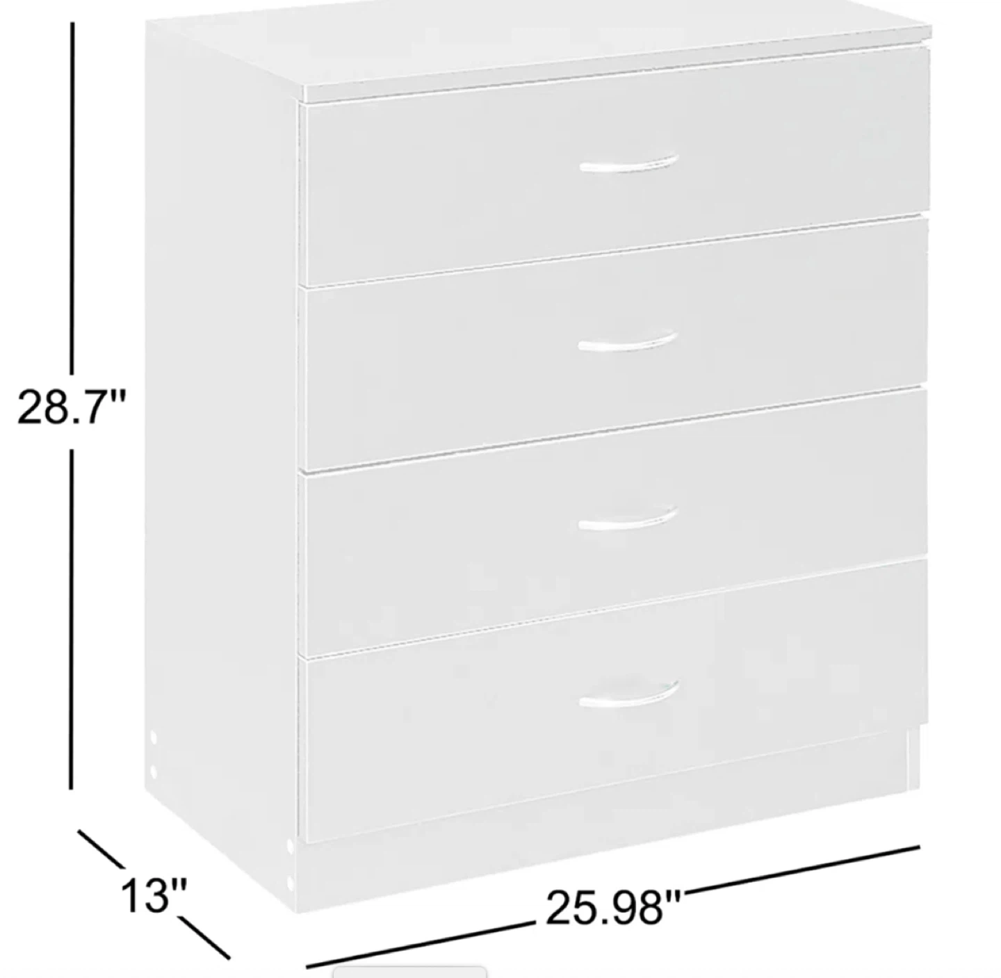 White 4-Drawer Dresser - photo 2