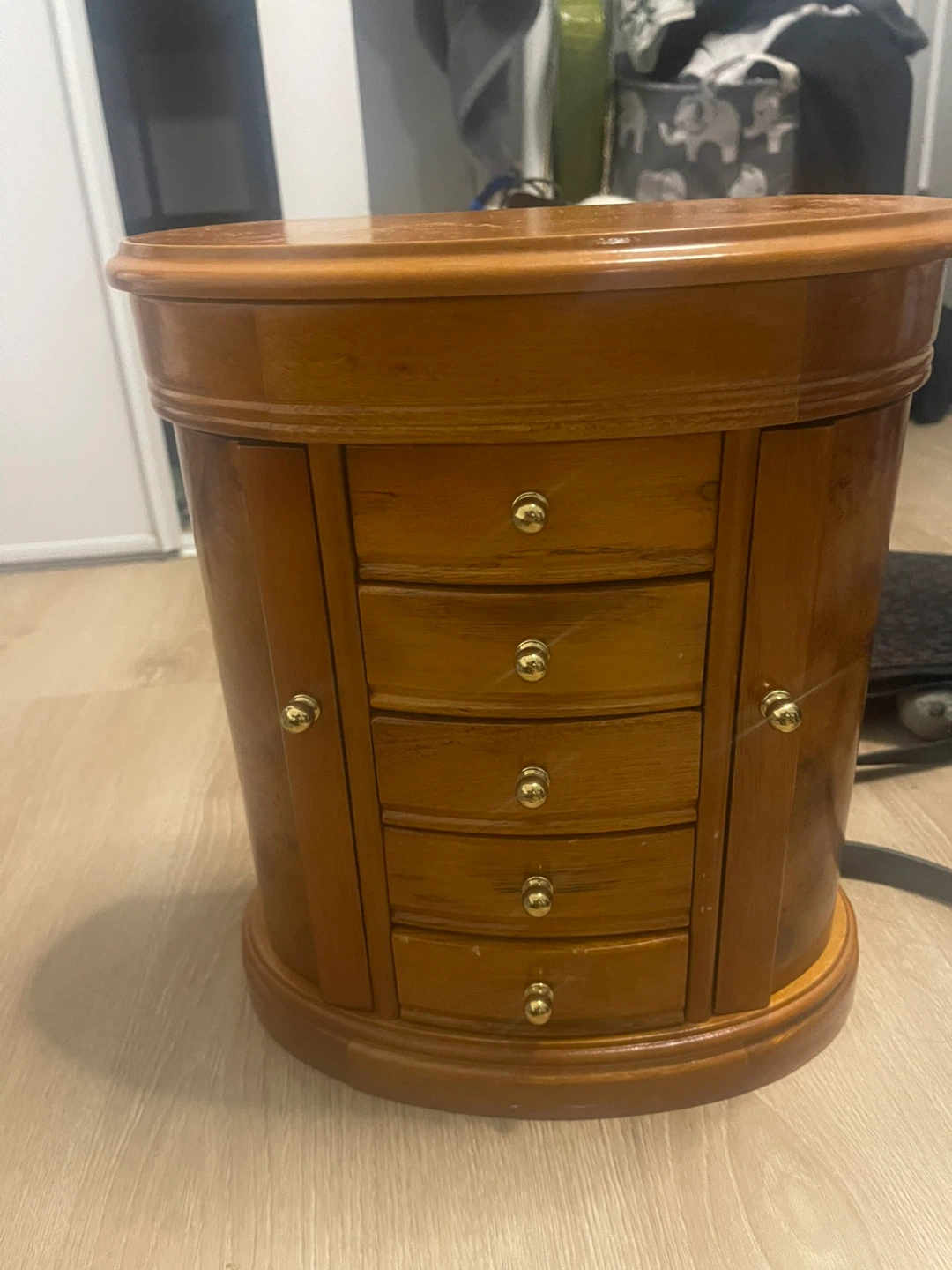 Wooden Jewelry Box with Mirror & Drawers - photo 2
