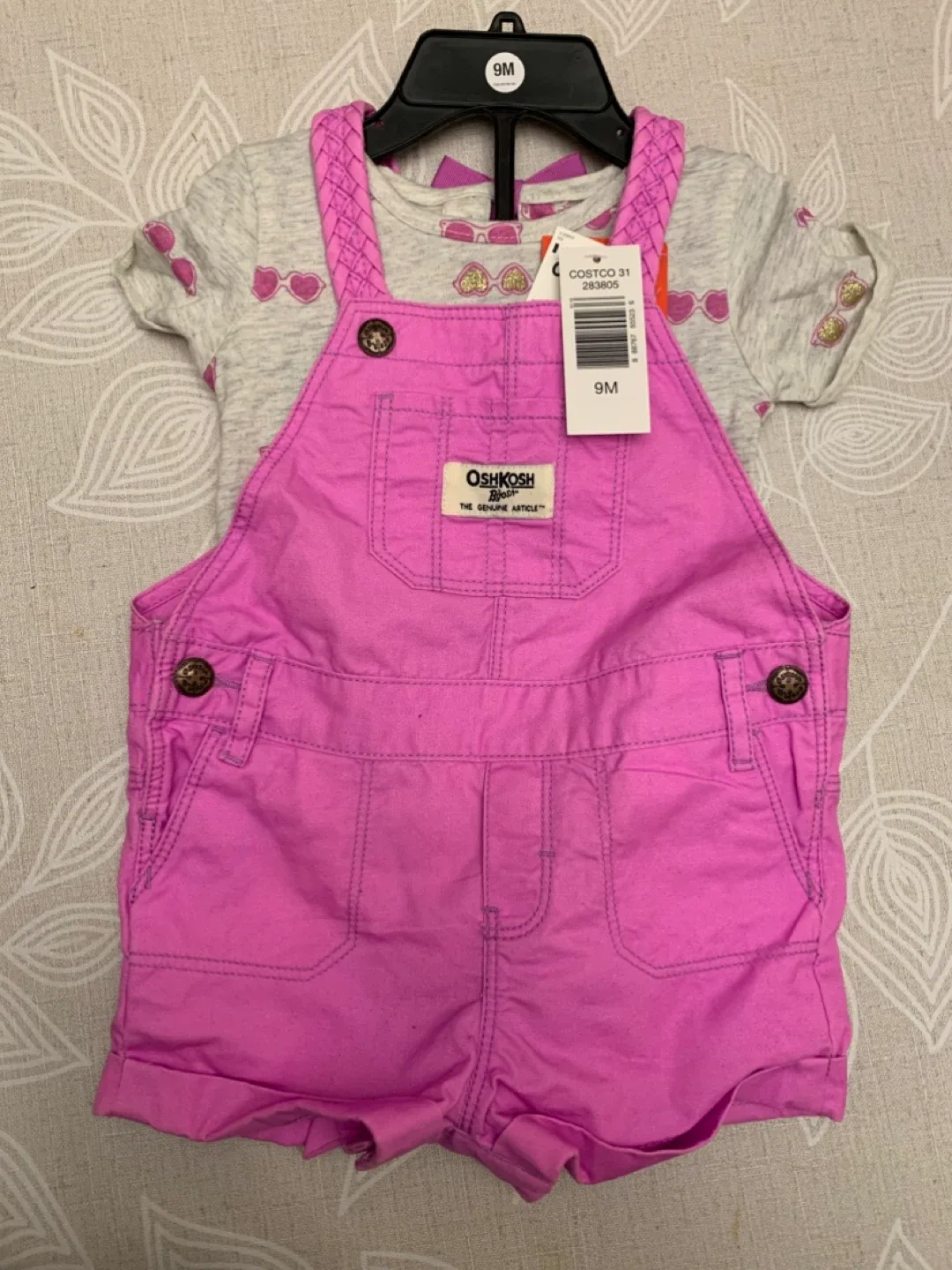 OshKosh Baby Girl 2-Piece Set (9M) – Romper & Onesie 👶💜 thumbnail