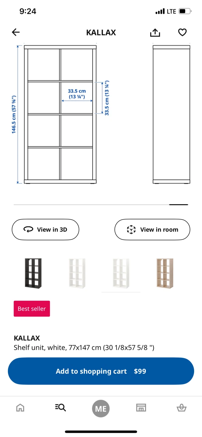 IKEA Kallax White Shelf Unit (77x147 cm) - photo 5