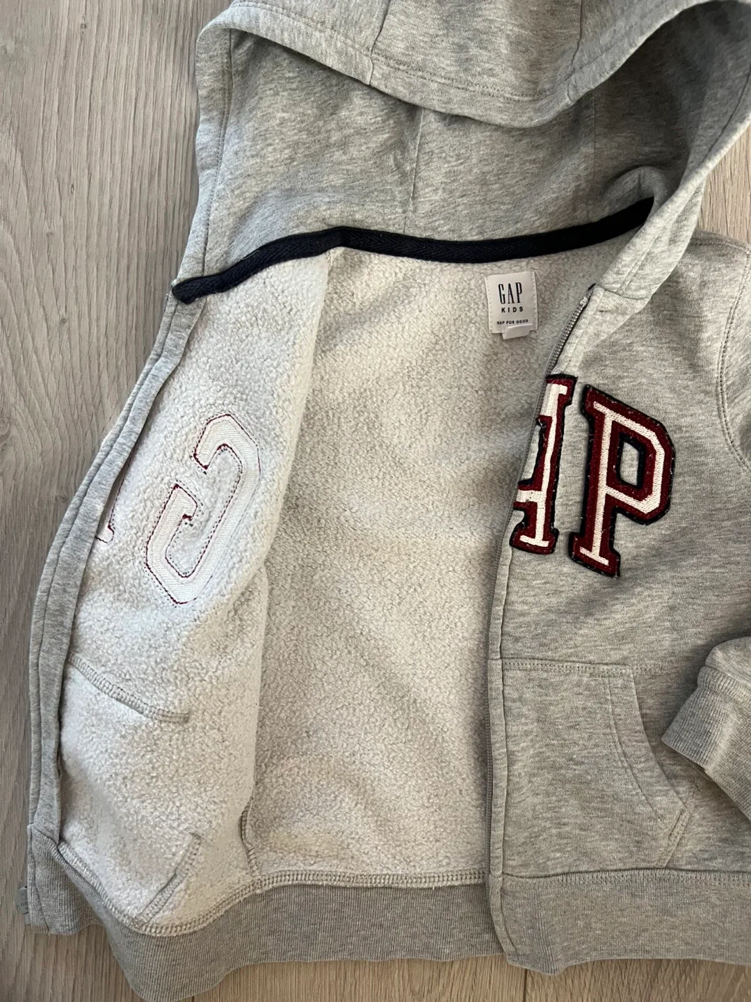 GAP Kids Grey Zip-Up Hoodie image indicator(2)