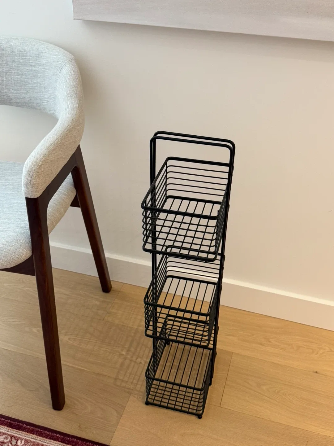Black Metal 4-Tier Basket Stand