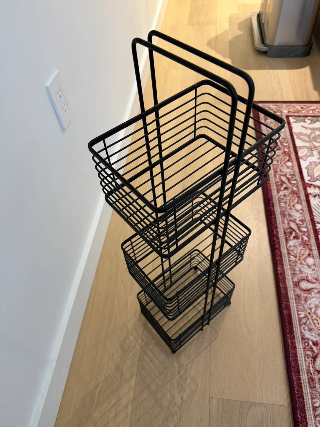 Black Metal 4-Tier Basket Stand - photo 2