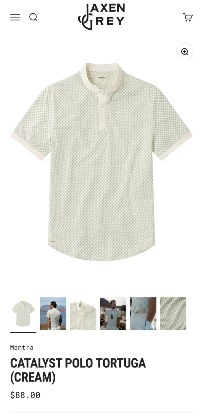New JAXN GREY Mantra Catalyst Polo Tortuga Cream, Size S image indicator(2)