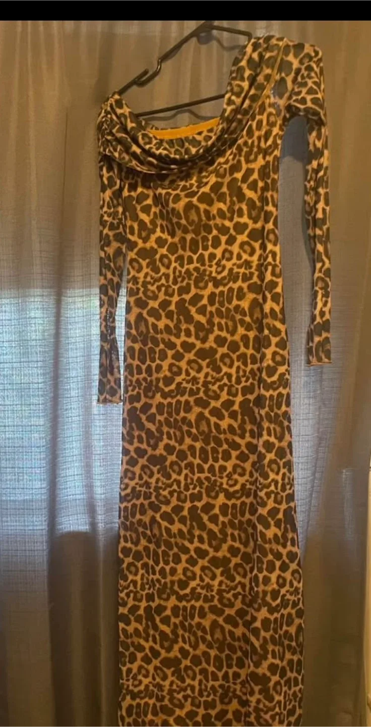 Leopard Print Long Sleeve Dress image indicator(5)