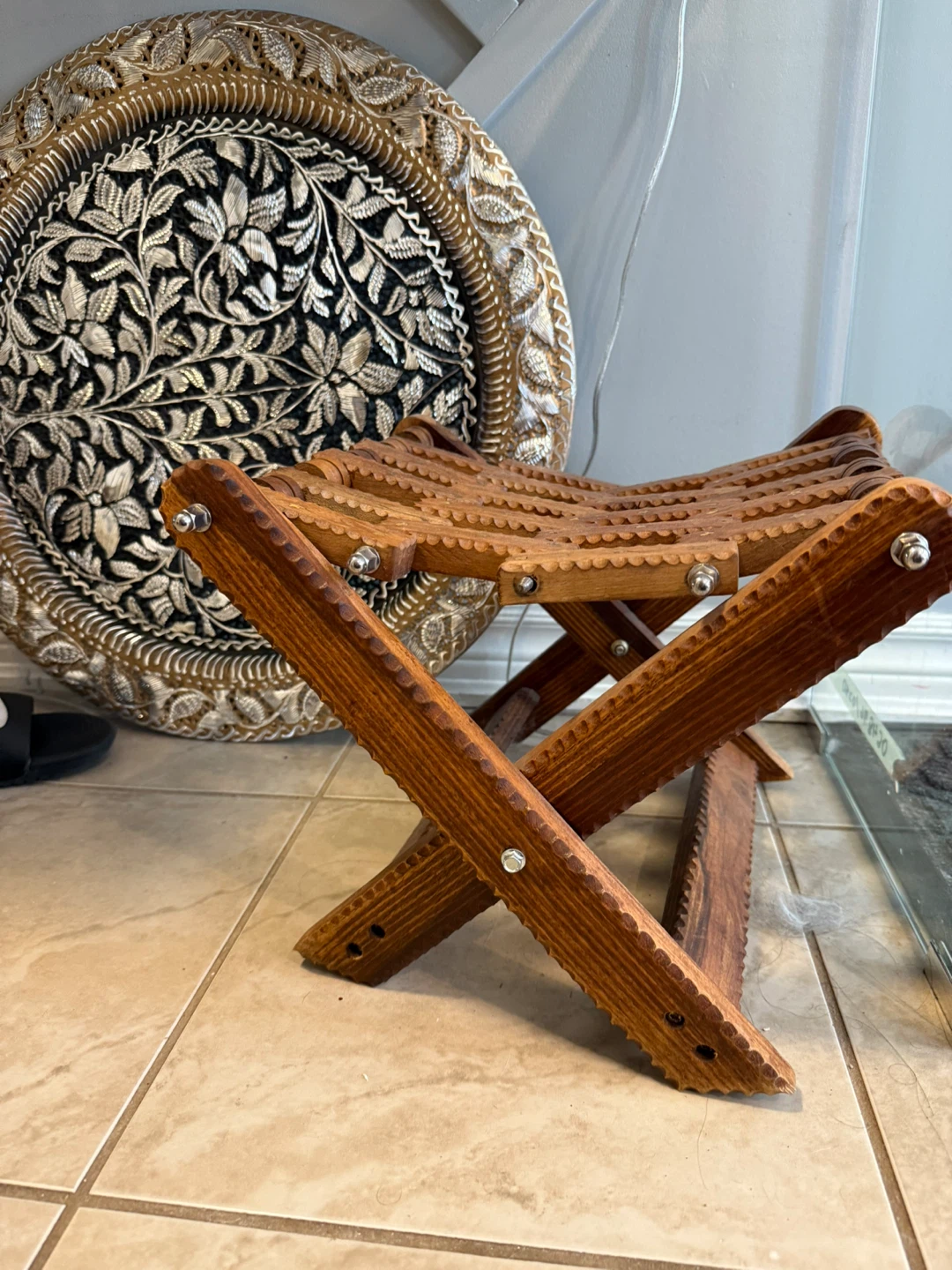 Folding Wooden Stool - photo 2