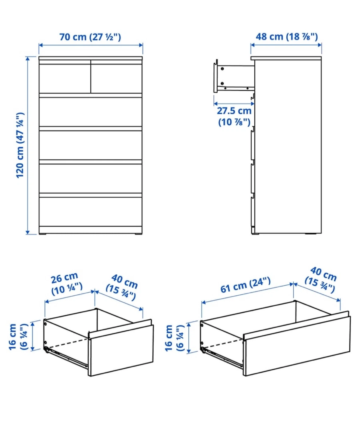 Dark Brown 6-Drawer Dresser - photo 3
