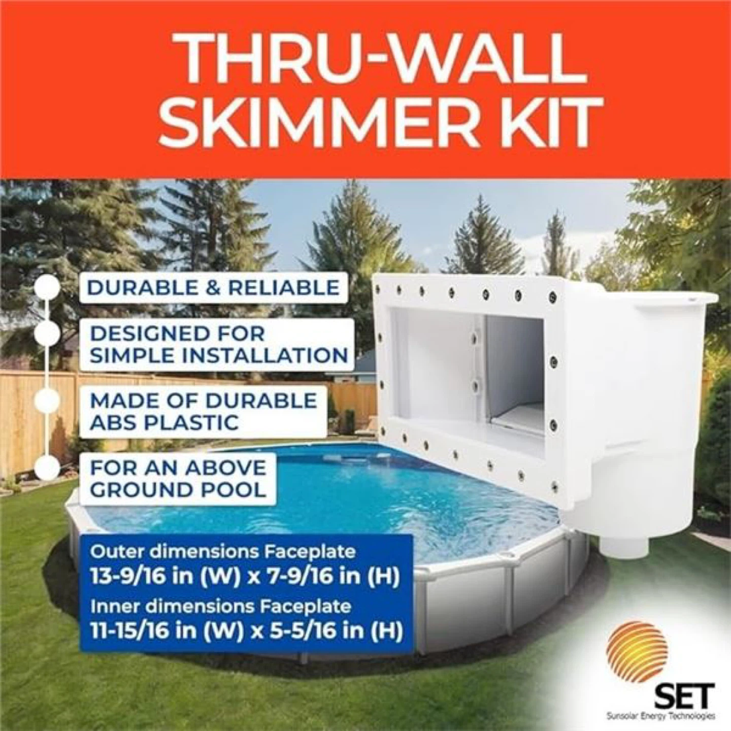 Sunsolar Energy Technologies Thru-Wall Skimmer Kit