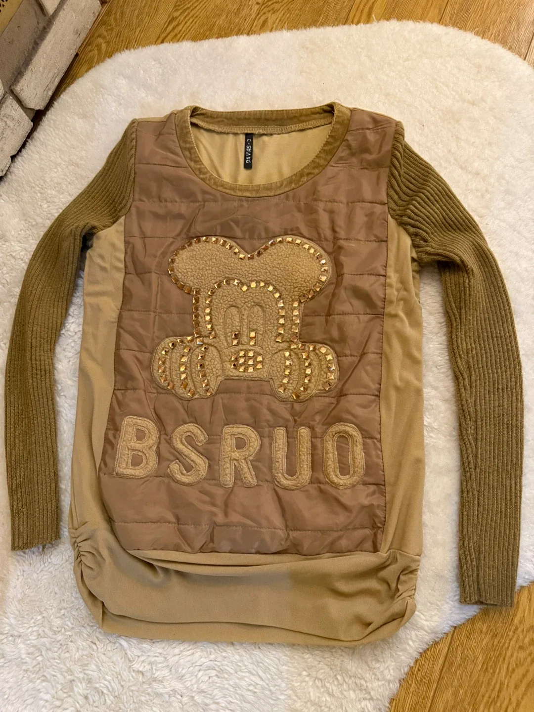 Women Beige/ light brown Long Sleeve Top-medium