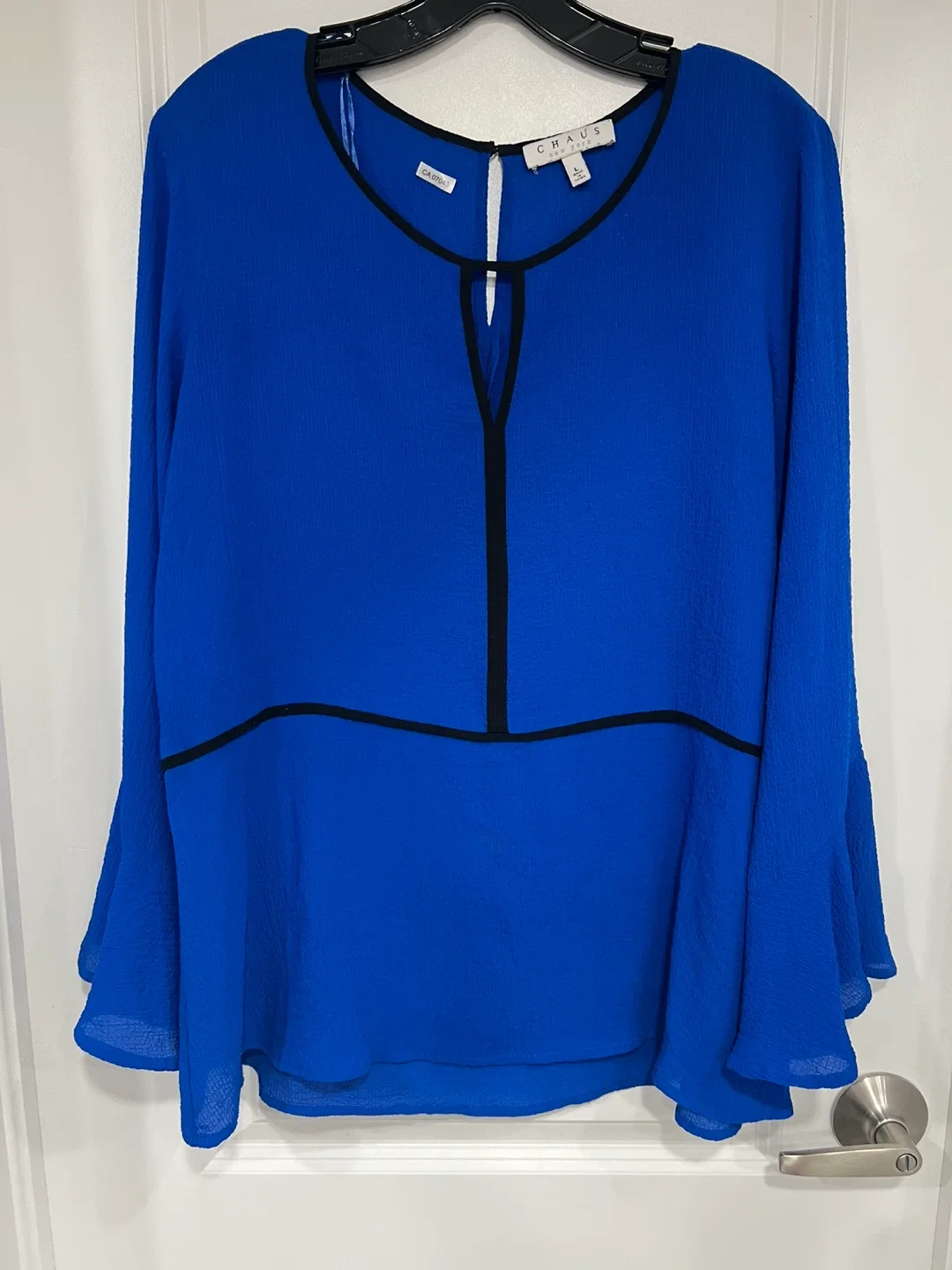 Chaus New York Blue Blouse - Size L thumbnail