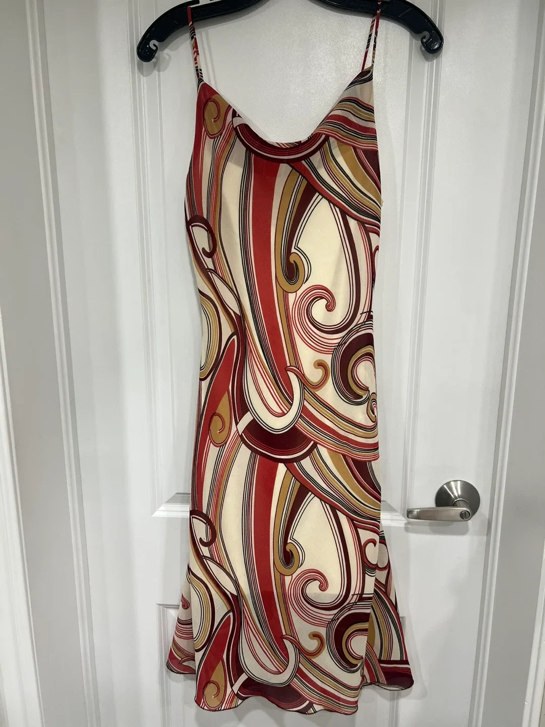 Chico's S Dress - Red, Brown, Cream thumbnail