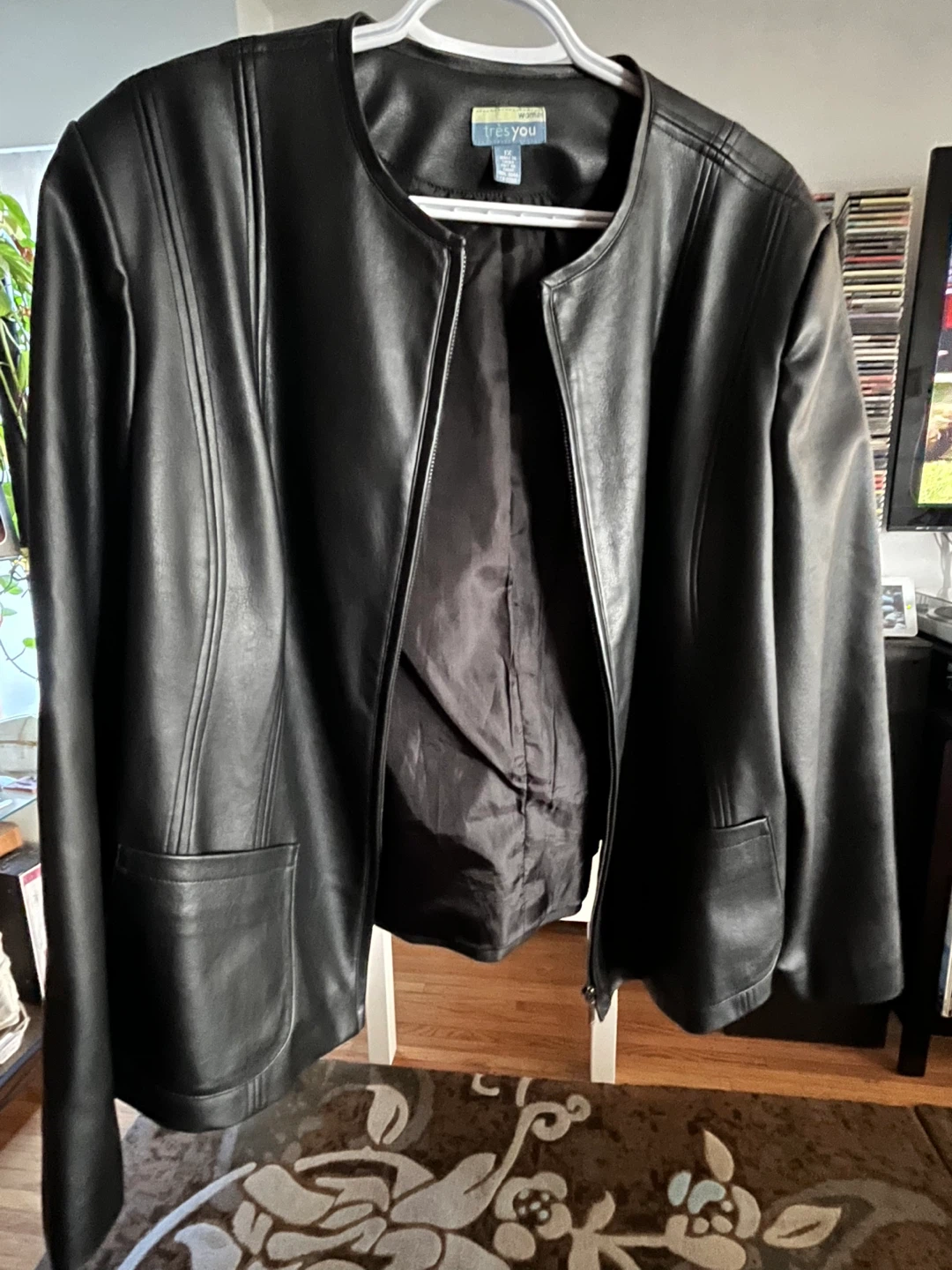 Très You Black Leather Jacket - Women's Size 12