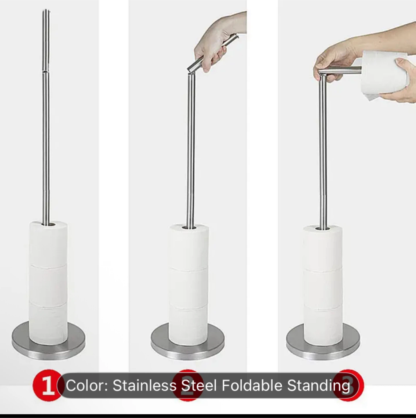 Stainless Steel Toilet Paper Holder Stand - photo 3