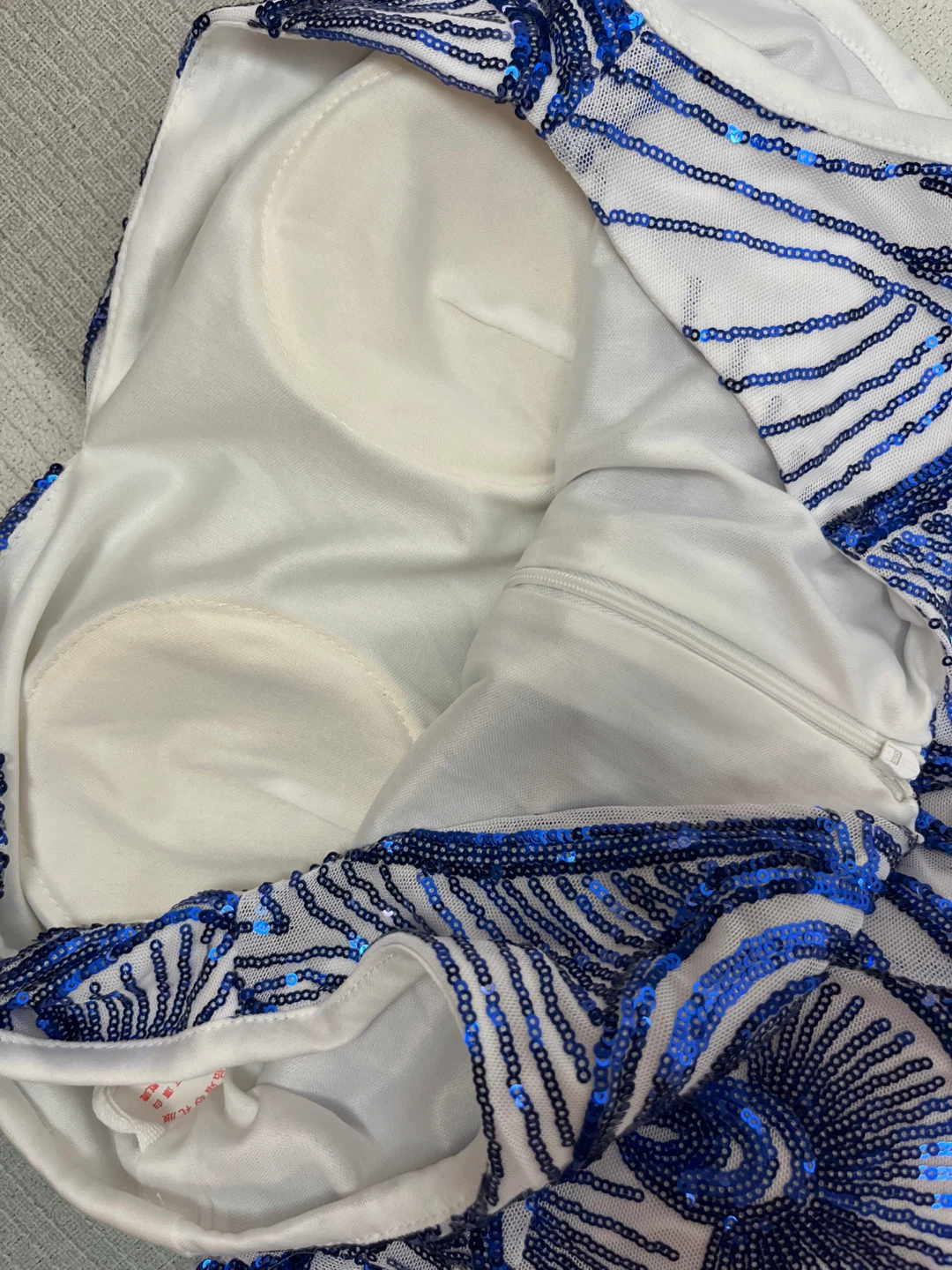Sequin Pattern Maxi Dress - Blue & White Size M - photo 5