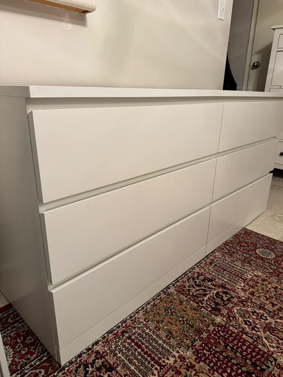 White IKEA MALM 6-Drawer Dresser