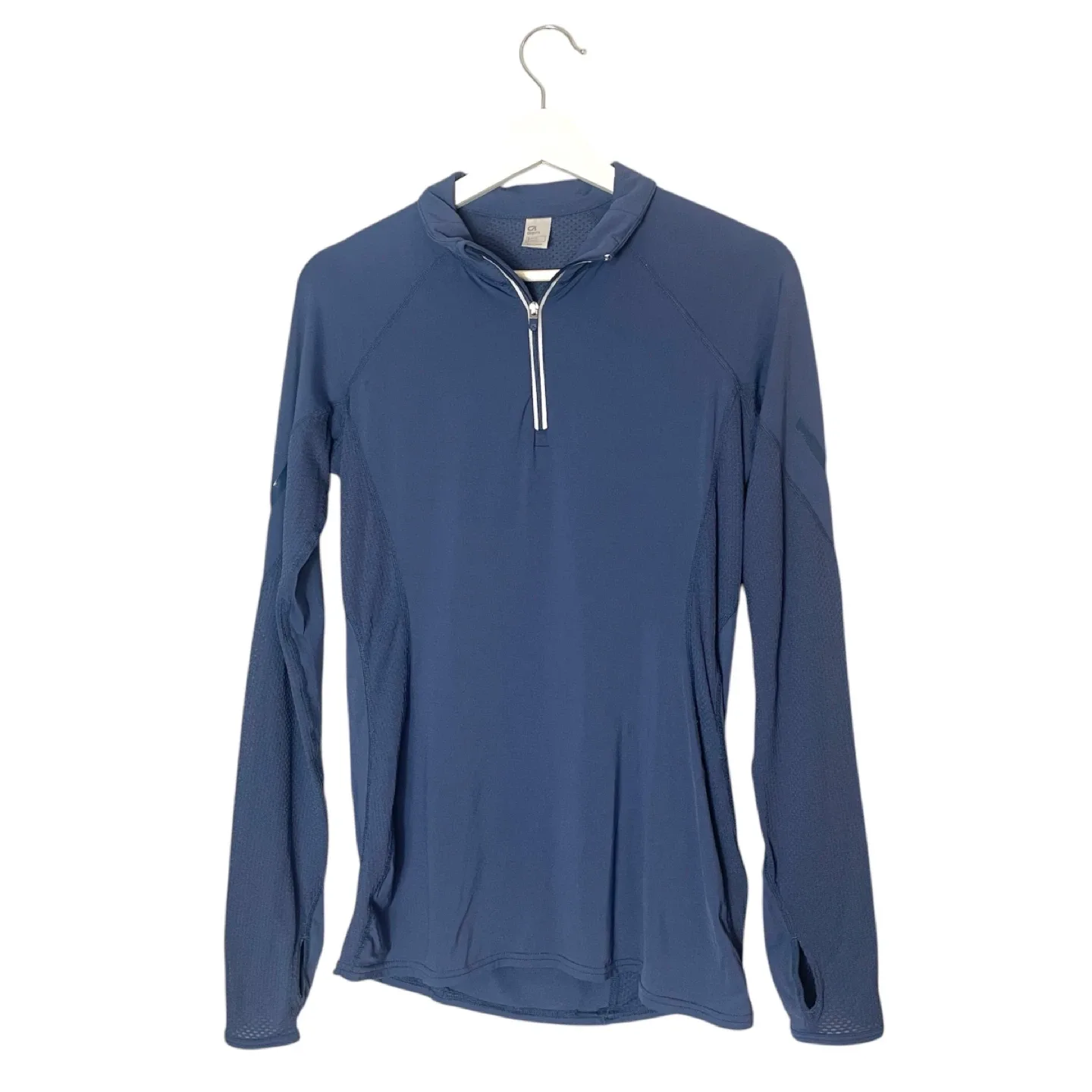 Gap Fit Blue High Shine Quarter Zip Top Size Small thumbnail