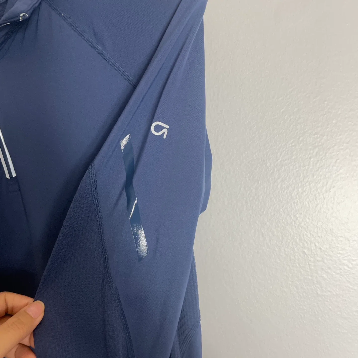 Gap Fit Blue High Shine Quarter Zip Top Size Small image indicator(3)