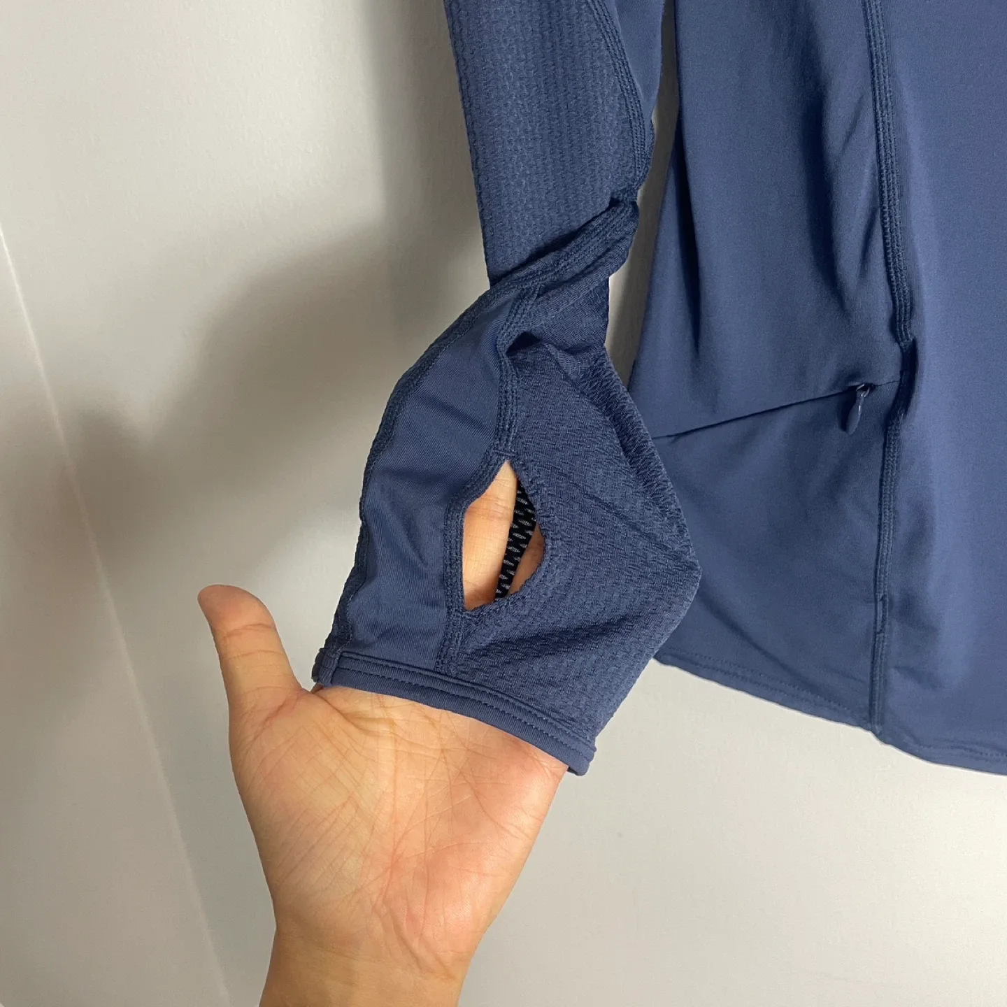 Gap Fit Blue High Shine Quarter Zip Top Size Small image indicator(4)