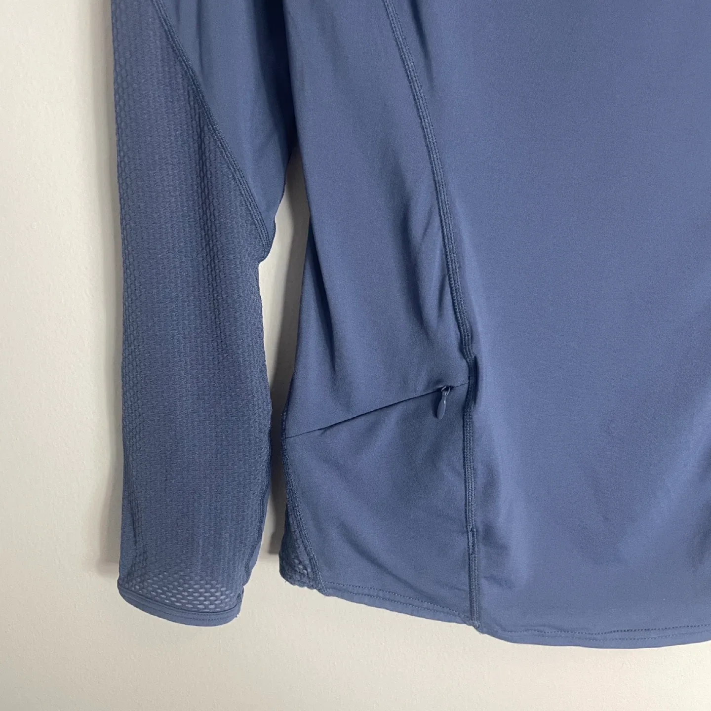 Gap Fit Blue High Shine Quarter Zip Top Size Small image indicator(5)