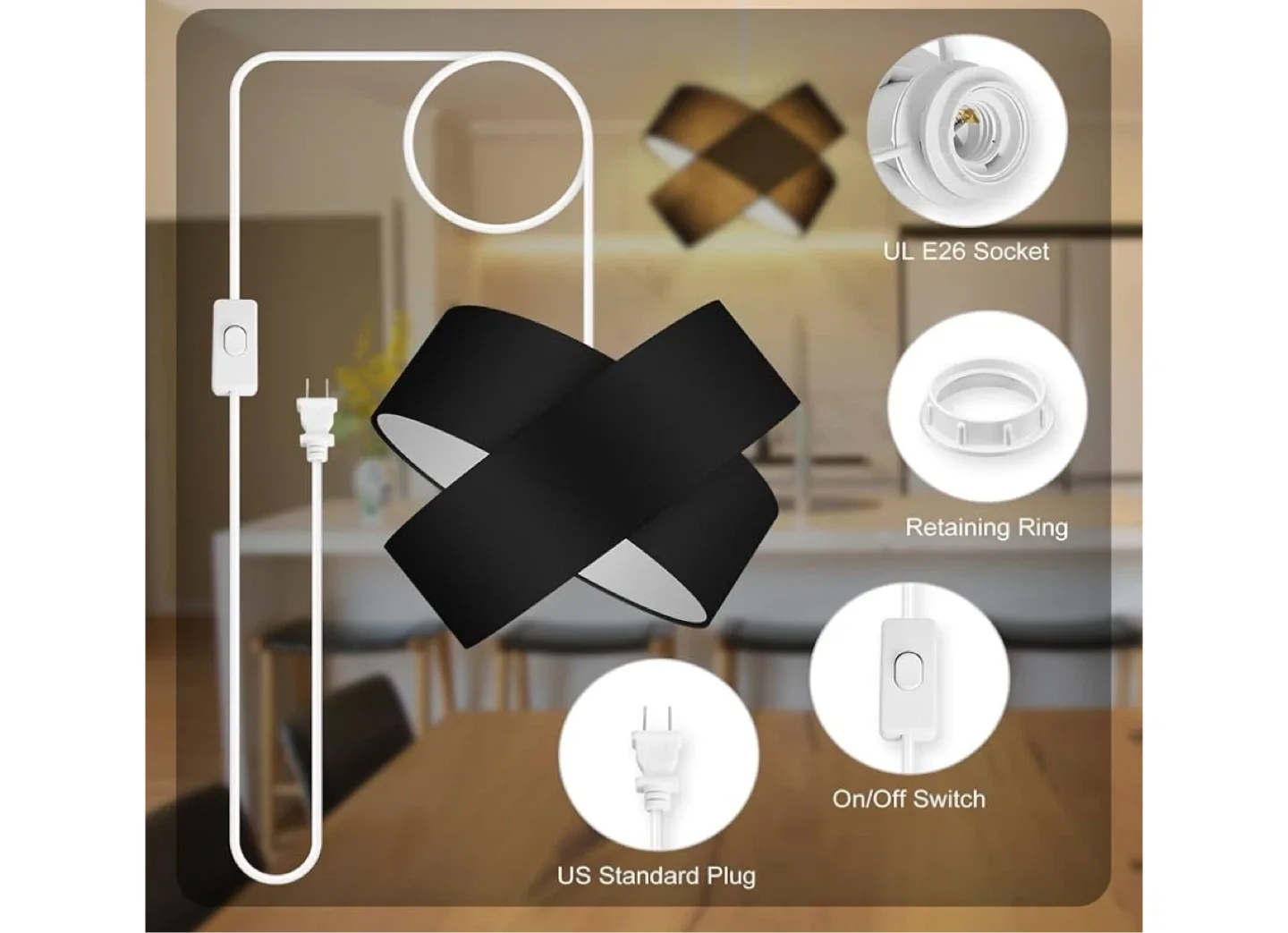 Bricosmocon plug in pendant light image indicator(3)