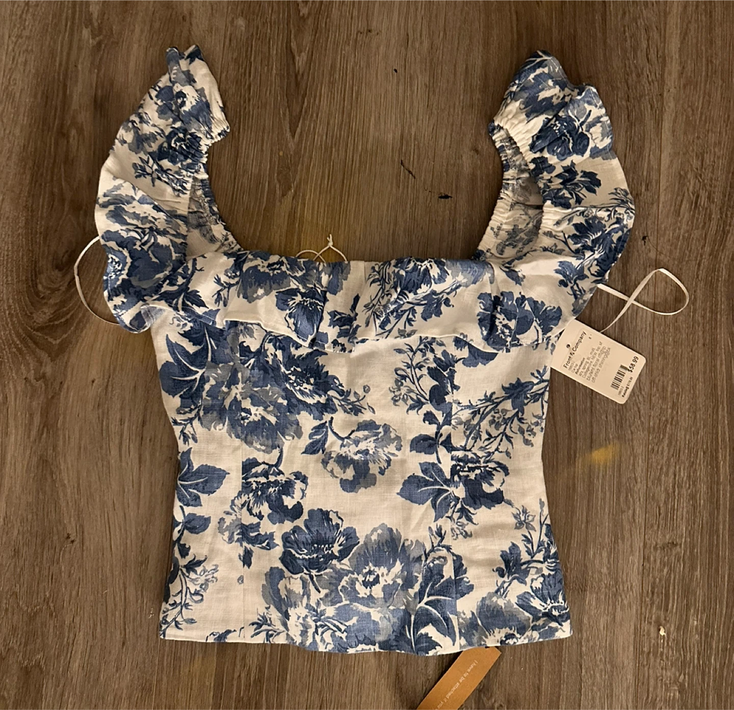 Reformation Olympia Top - Blue Floral, Size S - New!