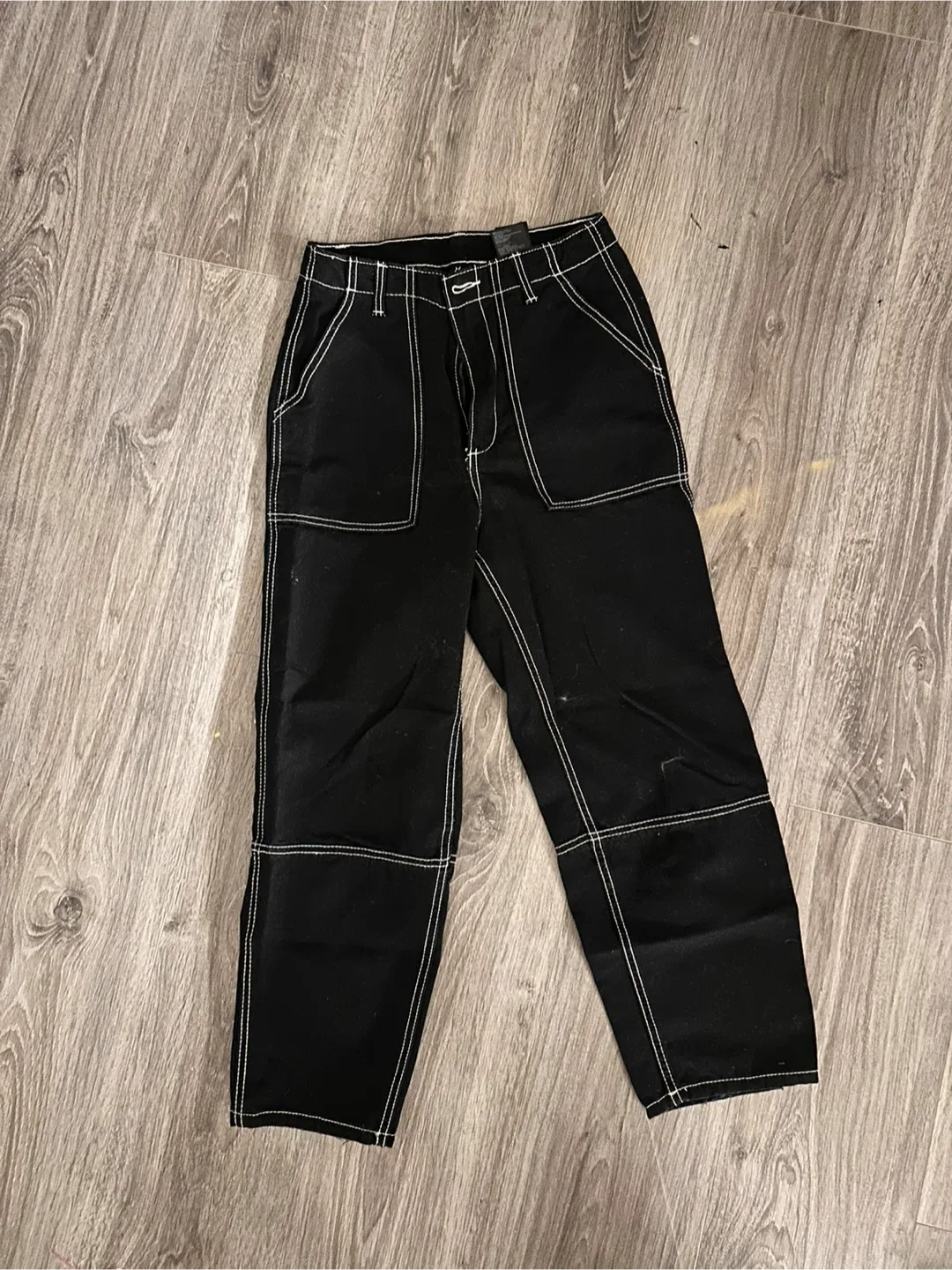 H&M Divided Black Carpenter Pants - Size 6 thumbnail