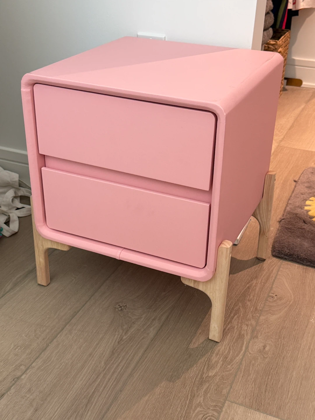 Set of 2 cute pink scandi nightstands