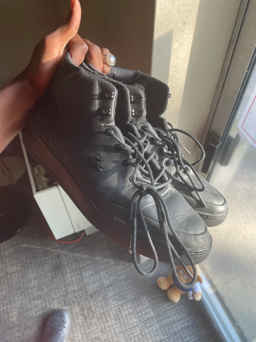 Lacoste Black Leather Boots  🥕 🥕🥕 🥕 image indicator(4)