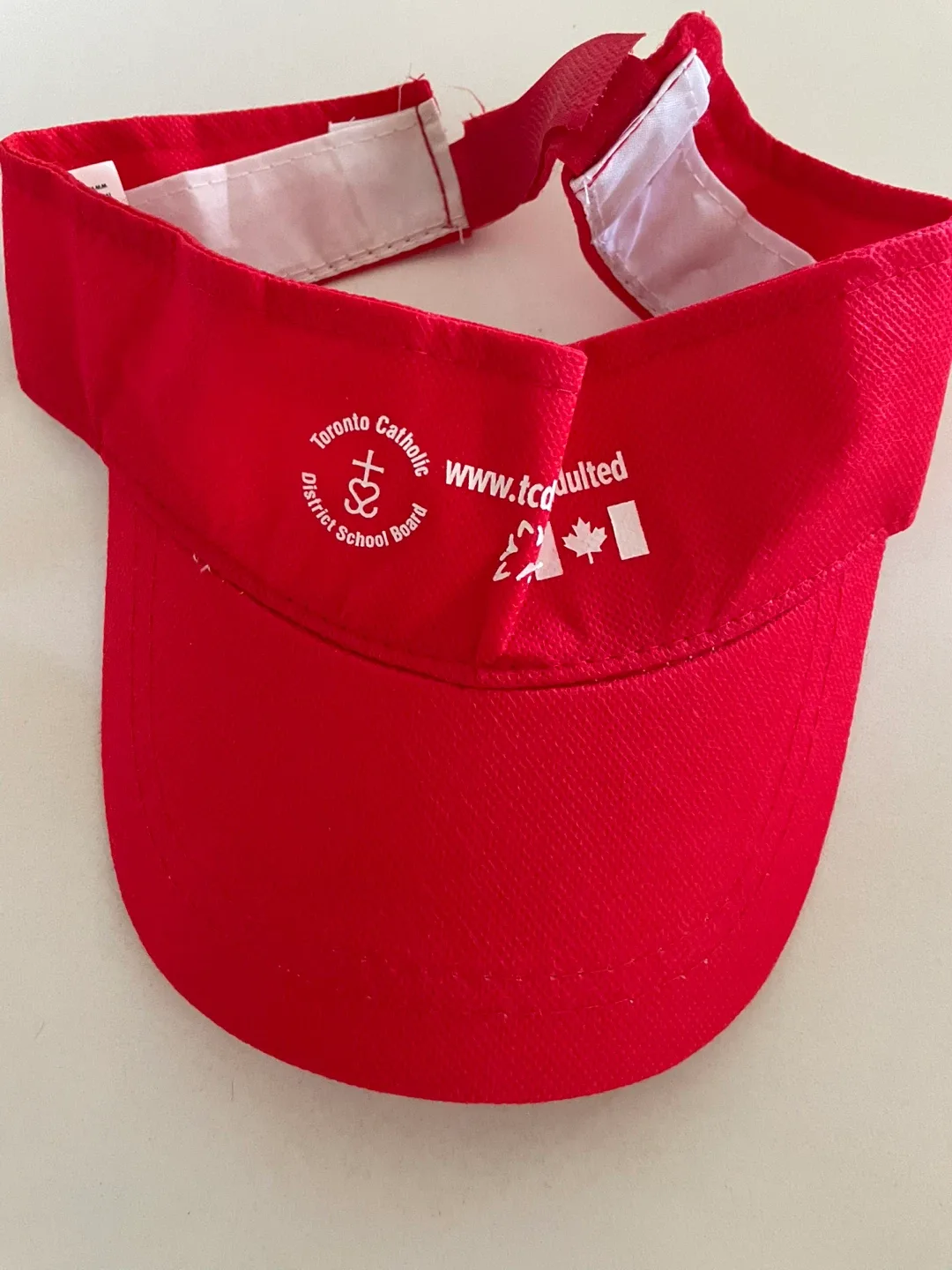 Red Toronto Catholic School Board Visor hat image indicator(2)