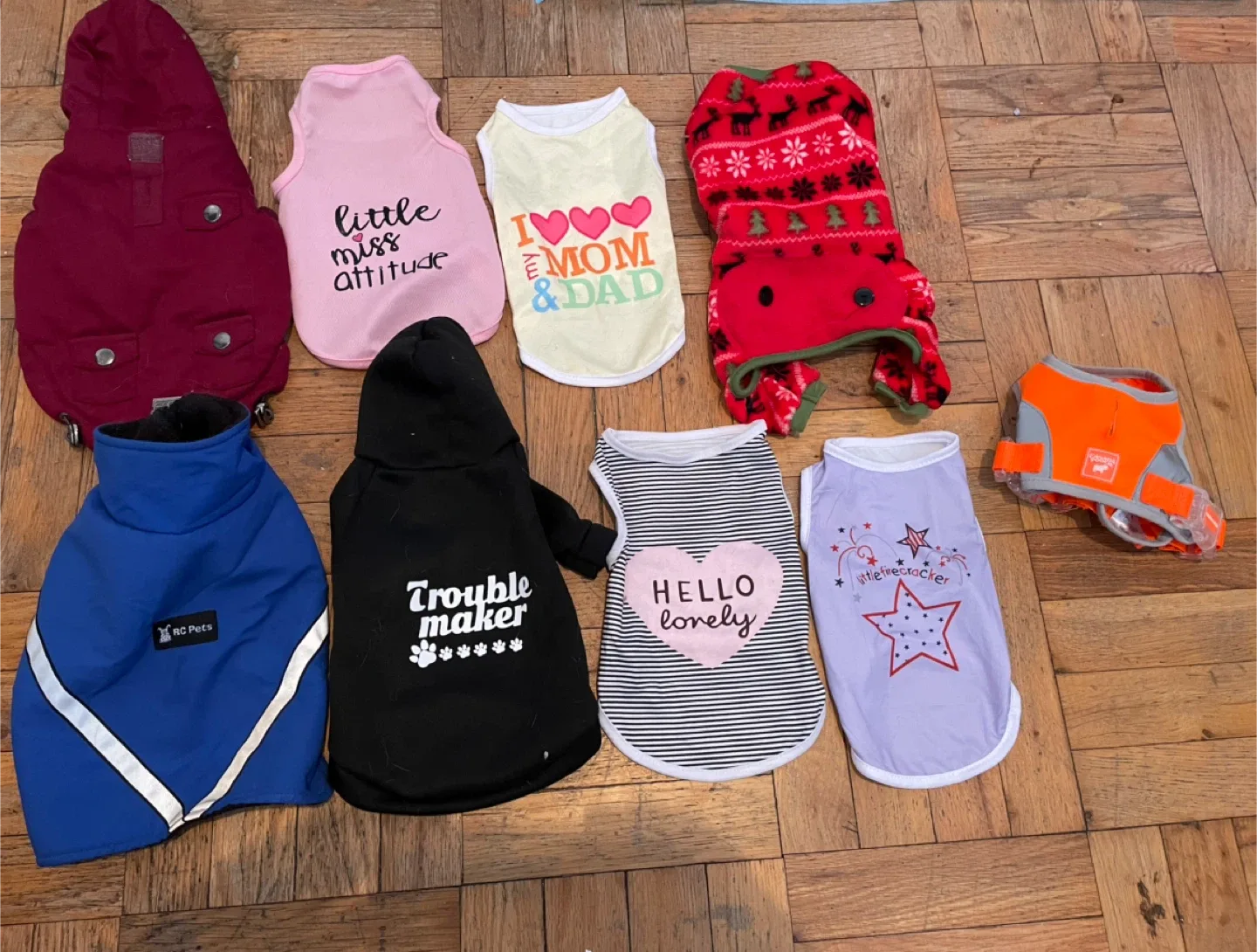 10” XS Dog Clothes Lot thumbnail