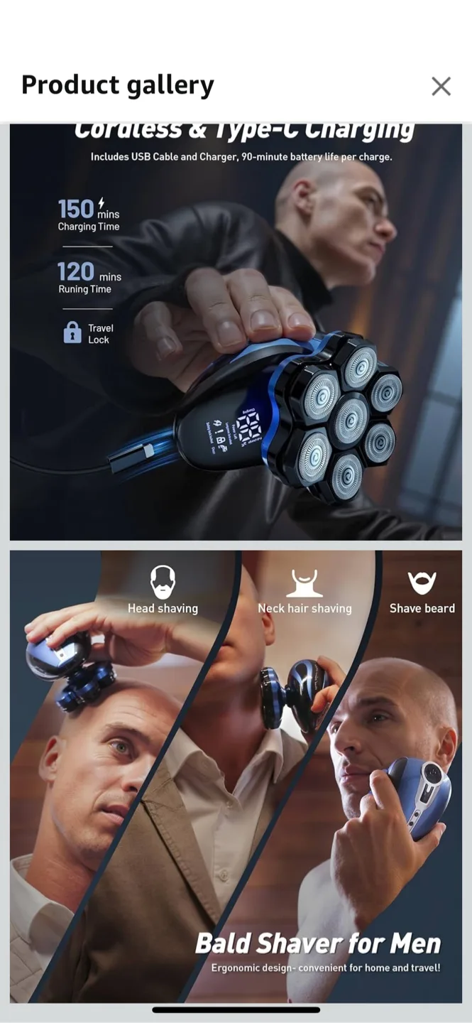 Ciforczh Head Shaver 8780 - Blue image indicator(5)