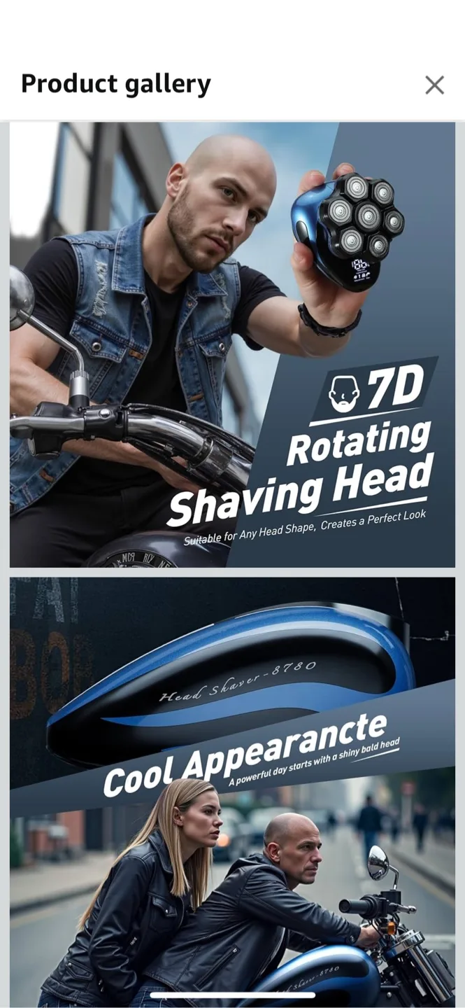 Ciforczh Head Shaver 8780 - Blue image indicator(2)