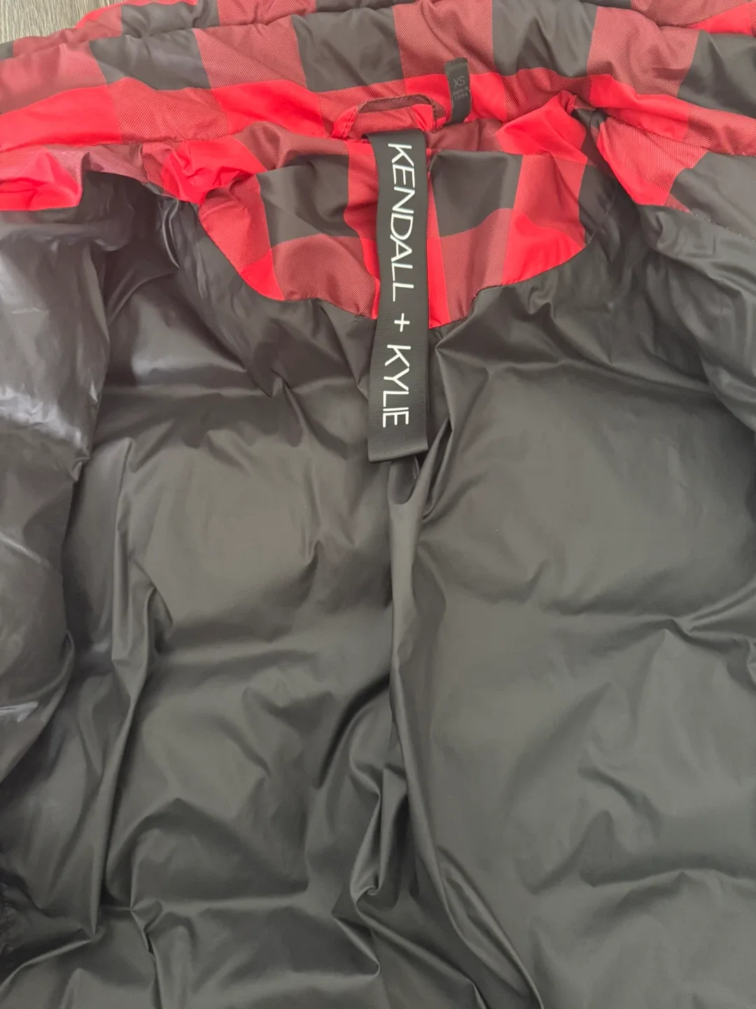 Kendall + Kylie Red & Black Puffer Jacket - XS image indicator(2)