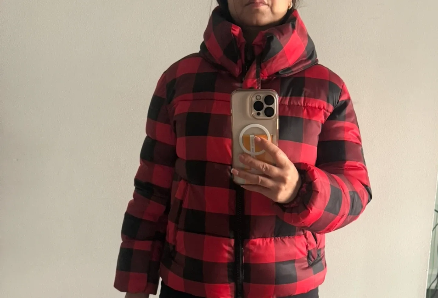 Kendall + Kylie Red & Black Puffer Jacket - XS image indicator(8)