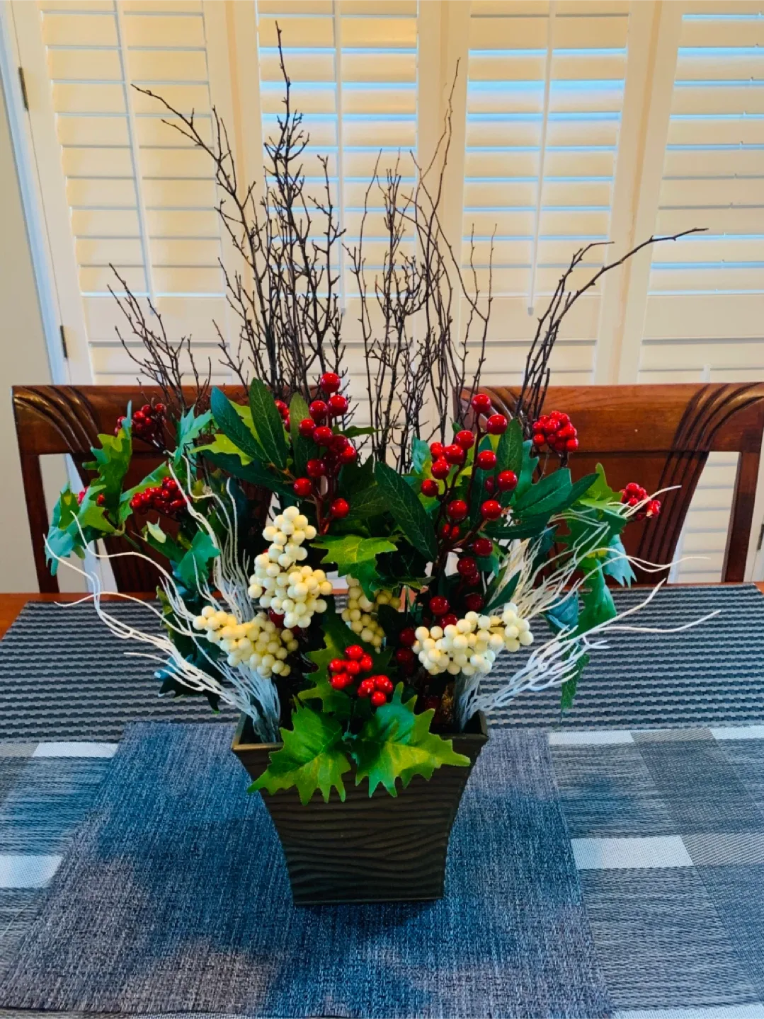 NEW Christmas Centre Piece Decor / Planter Handcrafted thumbnail