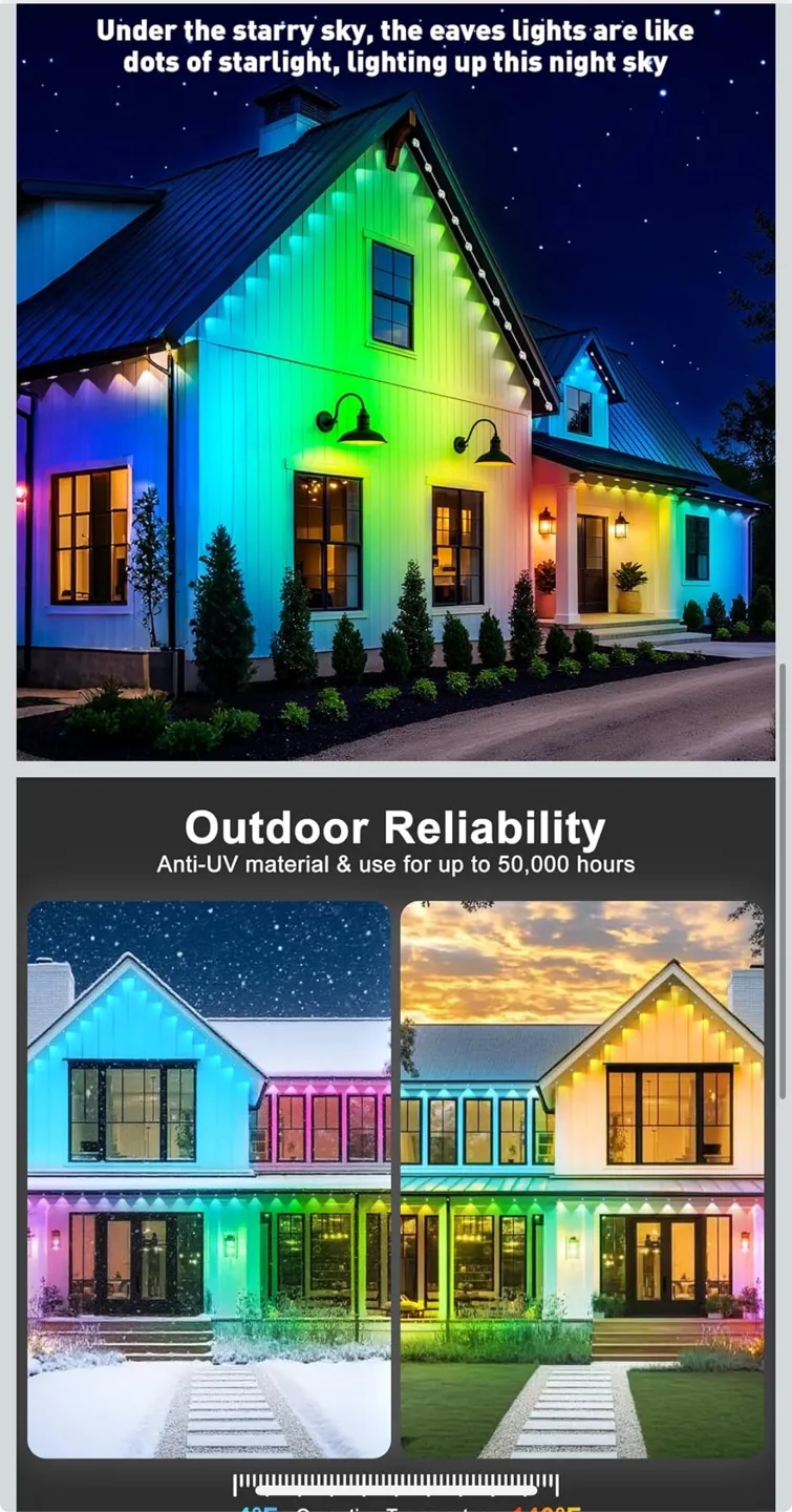 INZIDOL 200FT RGB Eave Lights - New! image indicator(4)