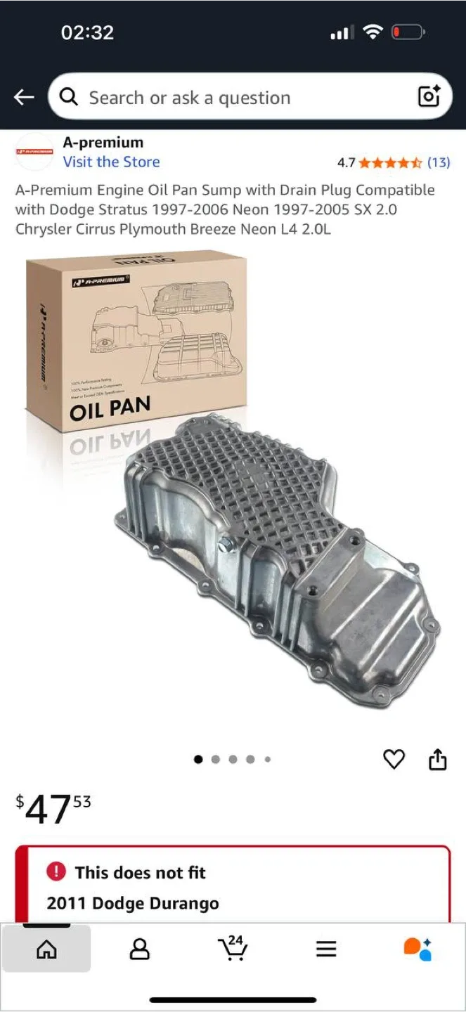 A-Premium Engine Oil Pan Sump with Drain Plug – NEW image indicator(3)