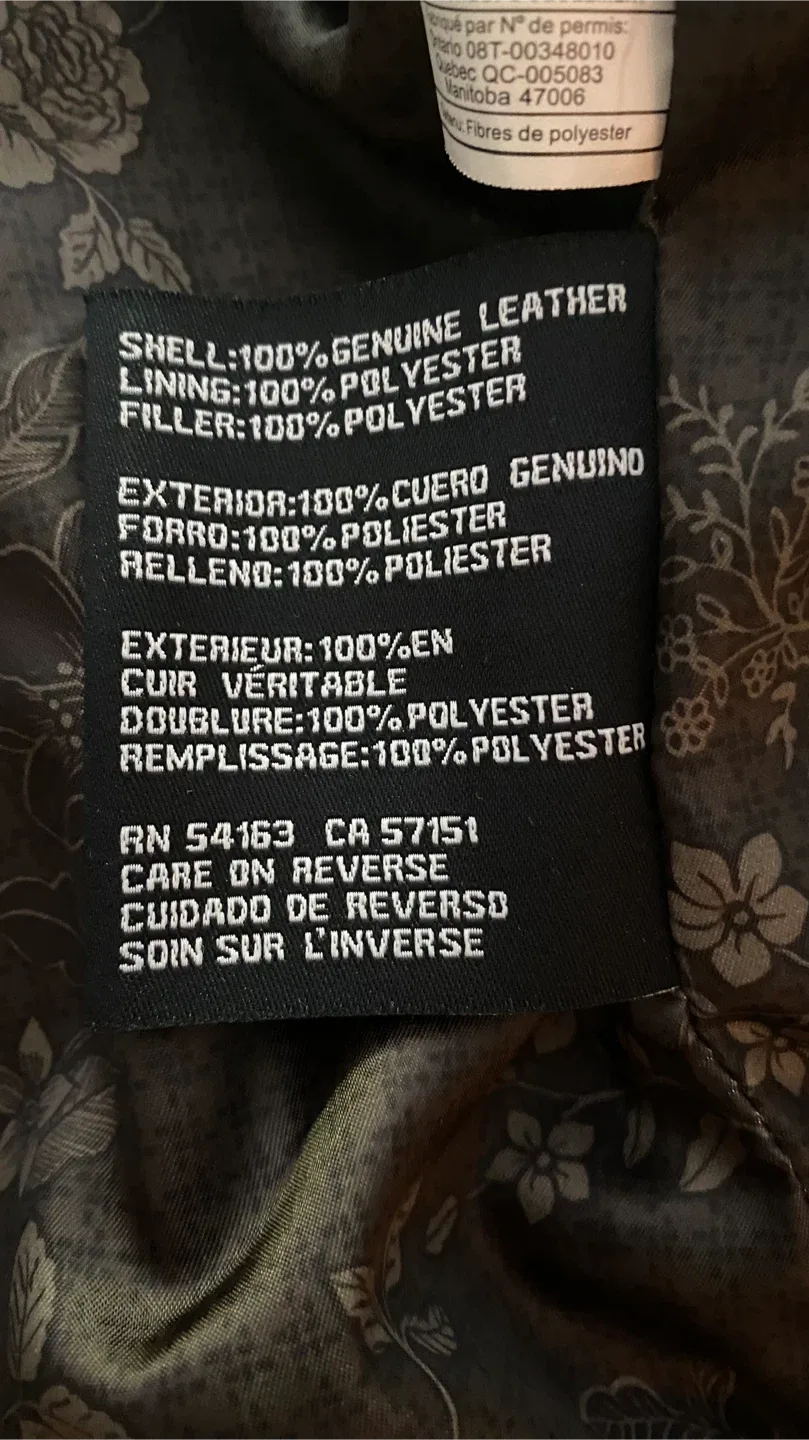 Guess Olive Green Leather Jacket - Size XL image indicator(7)