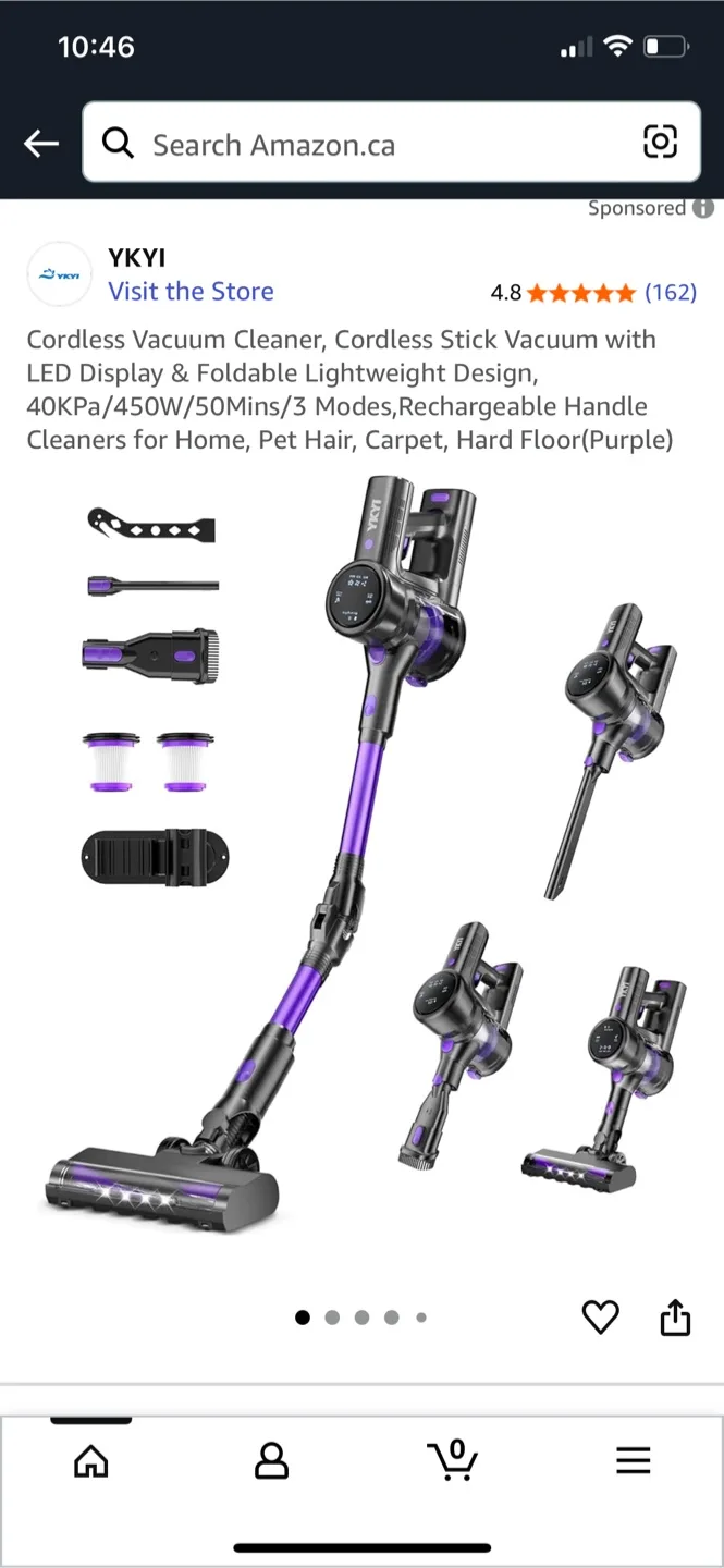 YKYI Cordless Stick Vacuum - Purple image indicator(2)