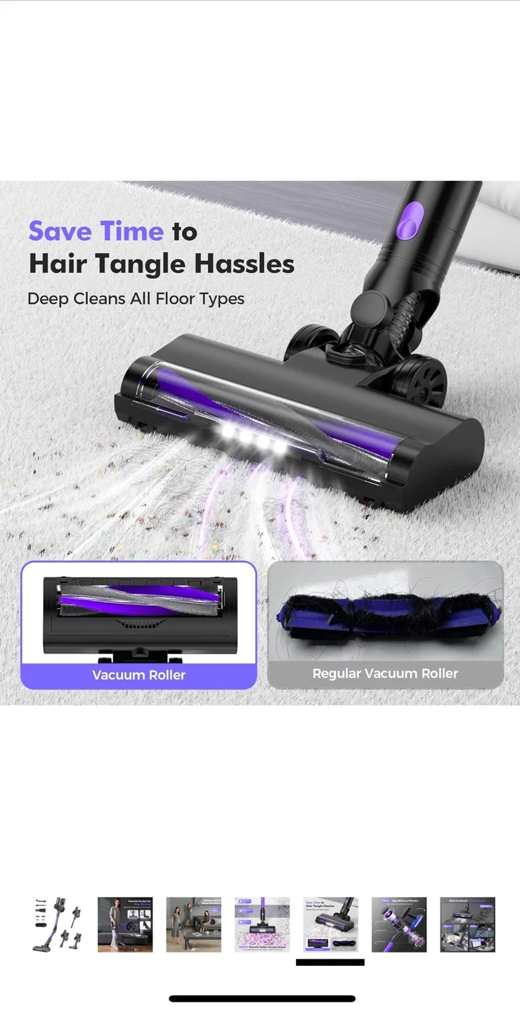 YKYI Cordless Stick Vacuum - Purple image indicator(6)