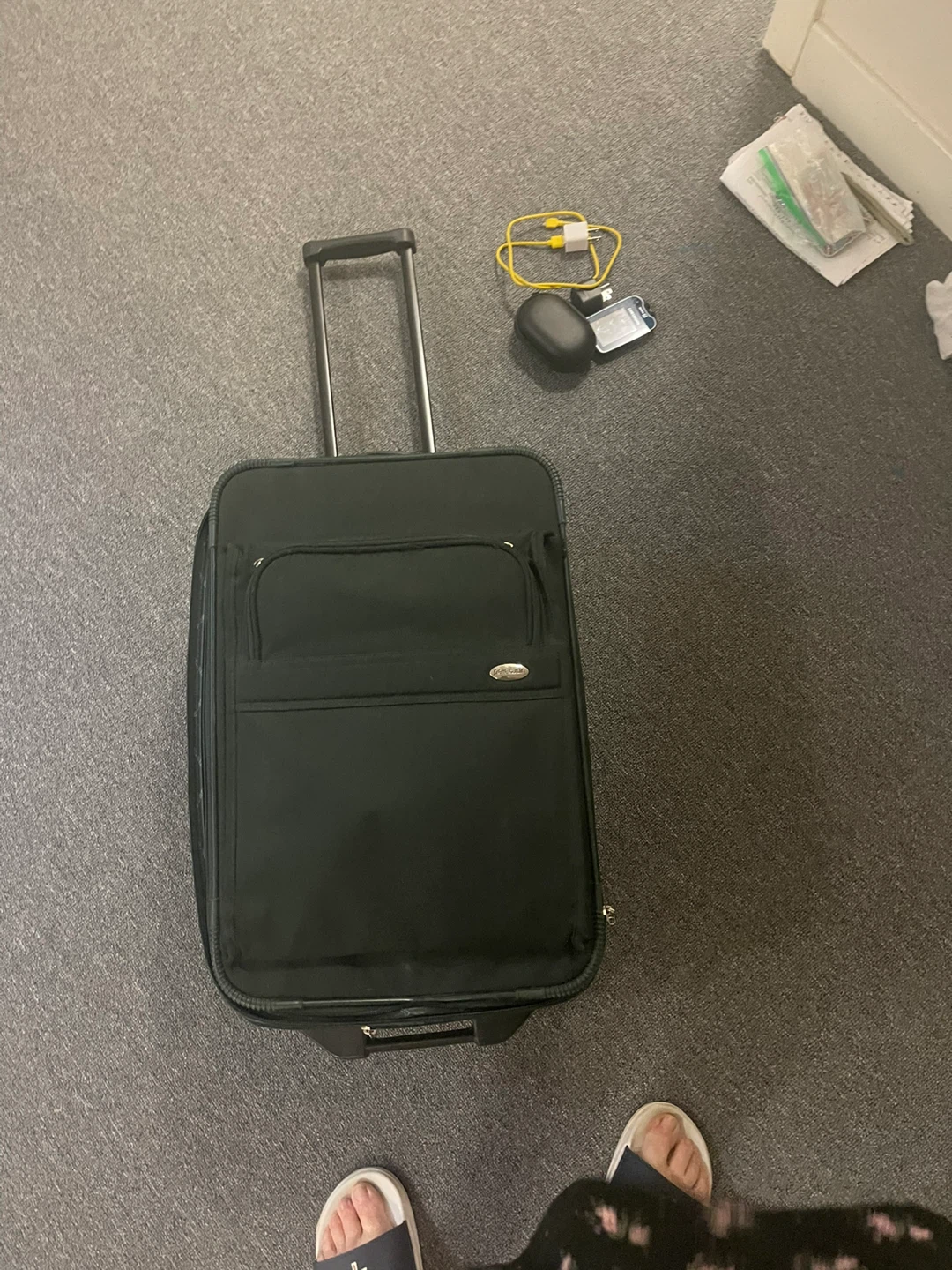 Black Rolling Suitcase Pierre Cardin